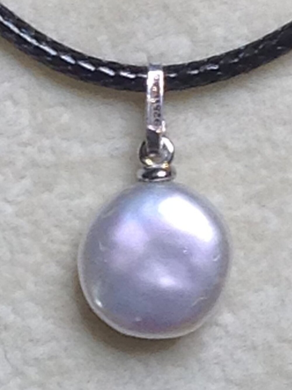 White Freshwater Coin Pearl Charm.